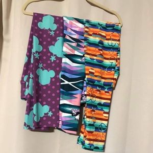 3pair LuLaRoe Disney Mickey leggings, OS